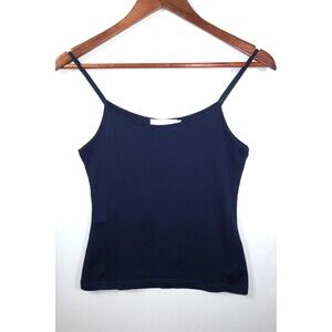 Anne Fontaine Navy Blue Tank Top Size 38  S 6 Camisole Stretch Spaghetti Straps